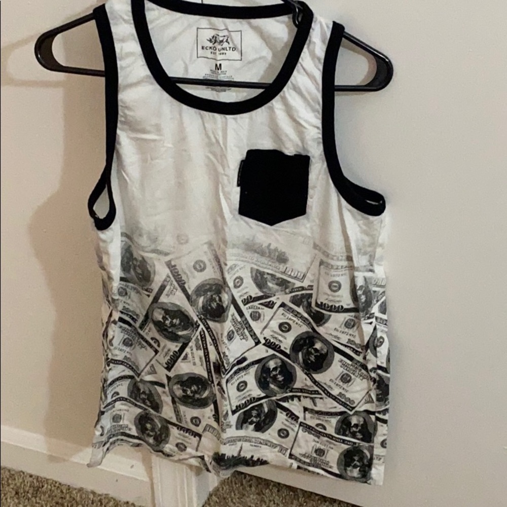 White money theme tank top